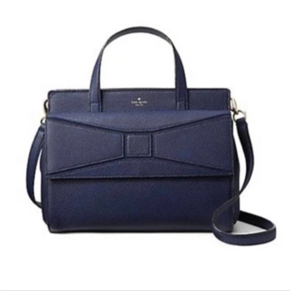 NWOT Kate Spade Chantal Bridge Place handbag blue cow leather - Picture 1 of 14